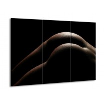 Glas schilderij Billen | Zwart, Wit, Bruin | 90x60cm 3Luik