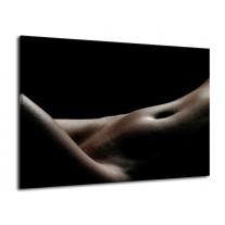 Canvas schilderij Lichaam | Zwart, Wit, Bruin | 70x50cm 1Luik
