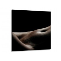 Canvas schilderij Lichaam | Zwart, Wit, Bruin | 70x70cm 1Luik