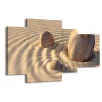 Glas schilderij Zand | Crème, Wit, Grijs | 120x75cm 4Luik