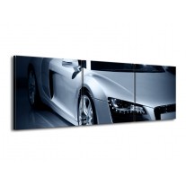 Canvas schilderij Auto | Grijs, Zwart, Grijs | 150x50cm 3Luik