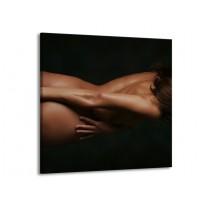 Glas schilderij Vrouw | Bruin, Zwart | 70x70cm 1Luik