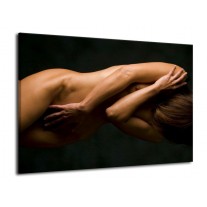 Canvas schilderij Vrouw | Bruin, Zwart | 70x50cm 1Luik