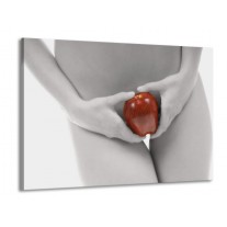 Glas schilderij Appel | Rood, Grijs, Wit | 100x70cm 1Luik
