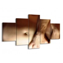 Glas schilderij Lichaam | Crème, Bruin | 150x80cm 5Luik