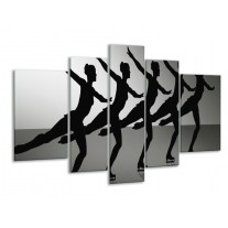 Glas schilderij Dansen | Zwart, Wit, Grijs | 170x100cm 5Luik