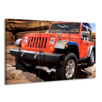 Canvas schilderij Auto | Rood, Zwart, Grijs | 165x100cm 3Luik