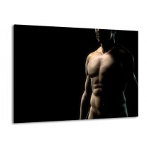 Glas schilderij Man | Zwart, Crème | 100x70cm 1Luik