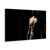 Glas schilderij Man | Zwart, Crème | 90x60cm 3Luik
