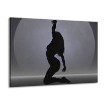 Glas schilderij Vrouw | Zwart, Grijs, Wit | 100x70cm 1Luik