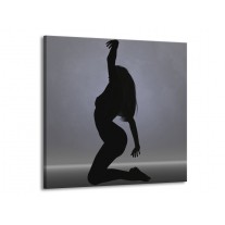 Glas schilderij Vrouw | Zwart, Grijs, Wit | 70x70cm 1Luik