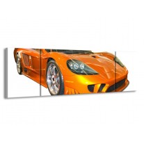 Canvas schilderij Auto | Geel, Oranje, Wit | 170x50cm 3Luik