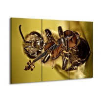 Glas schilderij Muziek | Bruin, Groen | 90x60cm 3Luik