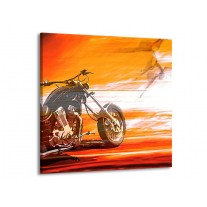 Canvas schilderij Motor | Geel, Oranje, Rood | 70x70cm 1Luik