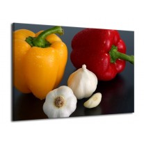 Glas schilderij Paprika | Geel, Rood, Wit | 70x50cm 1Luik