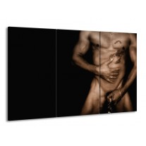 Glas schilderij Lichaam | Zwart, Sepia | 165x100cm 3Luik