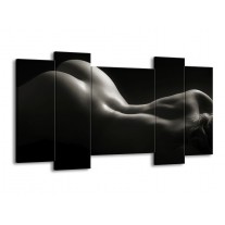 Canvas schilderij Lichaam | Zwart, Wit, Grijs | 120x65 5Luik