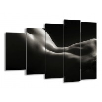 Canvas schilderij Lichaam | Zwart, Wit, Grijs | 150x100cm 5Luik