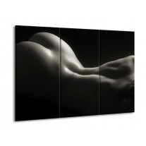 Glas schilderij Lichaam | Zwart, Wit, Grijs | 90x60cm 3Luik