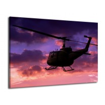 Canvas schilderij Helikopter | Paars, Zwart | 70x50cm 1Luik