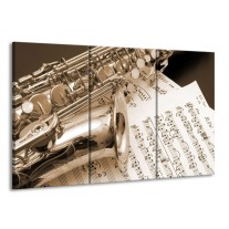 Canvas schilderij Muziek | Wit, Grijs | 165x100cm 3Luik