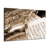 Glas schilderij Muziek | Wit, Grijs | 70x50cm 1Luik