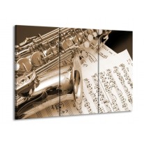 Canvas schilderij Muziek | Wit, Grijs | 90x60cm 3Luik