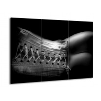 Glas schilderij Lichaam | Grijs, Zwart, Wit | 90x60cm 3Luik