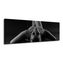 Canvas schilderij Lichaam | Zwart, Grijs | 120x40cm 3Luik