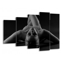 Canvas schilderij Lichaam | Zwart, Grijs | 150x100cm 5Luik
