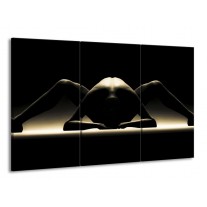 Glas schilderij Lichaam | Zwart, Wit | 165x100cm 3Luik