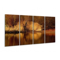 Glas schilderij landschap | Bruin, Wit | 160x80cm 4Luik