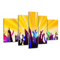 Glas schilderij Muziek | Geel, Paars, Wit | 170x100cm 5Luik