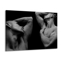 Glas schilderij Mensen | Grijs, Zwart | 100x70cm 1Luik