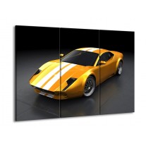 Canvas schilderij Auto | Geel, Wit, Grijs | 90x60cm 3Luik