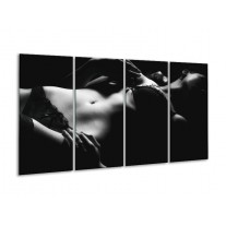 Glas schilderij Lichaam | Grijs, Zwart, Wit | 160x80cm 4Luik