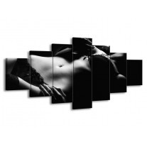 Glas schilderij Lichaam | Grijs, Zwart, Wit | 210x100cm 7Luik