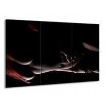 Glas schilderij Vrouw | Zwart, Bruin | 165x100cm 3Luik