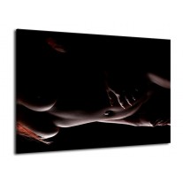 Canvas schilderij Vrouw | Zwart, Bruin | 70x50cm 1Luik