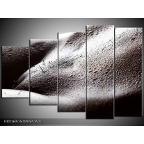 Klok schilderij Lichaam | Grijs, Zwart, Wit | 150x100cm 5Luik