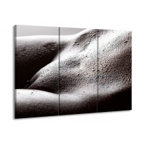 Glas schilderij Lichaam | Grijs, Zwart, Wit | 90x60cm 3Luik