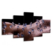 Glas schilderij Lichaam | Blauw, Zwart | 150x80cm 5Luik