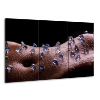Glas schilderij Lichaam | Blauw, Zwart | 165x100cm 3Luik