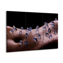 Glas schilderij Lichaam | Blauw, Zwart | 90x60cm 3Luik