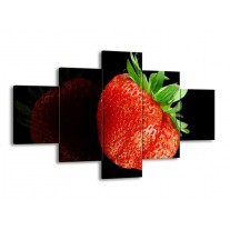 Glas schilderij Fruit | Rood, Zwart | 125x70cm 5Luik