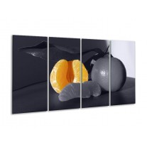 Glas schilderij Fruit | Geel, Grijs, Zwart | 160x80cm 4Luik