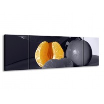 Glas schilderij Fruit | Geel, Grijs, Zwart | 170x50cm 3Luik