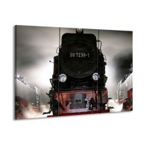 Canvas schilderij Trein | Zwart, Wit, Grijs | 90x60cm 3Luik