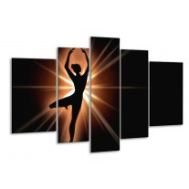 Glas schilderij Dansen | Zwart, Wit | 170x100cm 5Luik