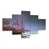 Glas schilderij Natuur | Blauw, Paars, Wit | 125x70cm 5Luik